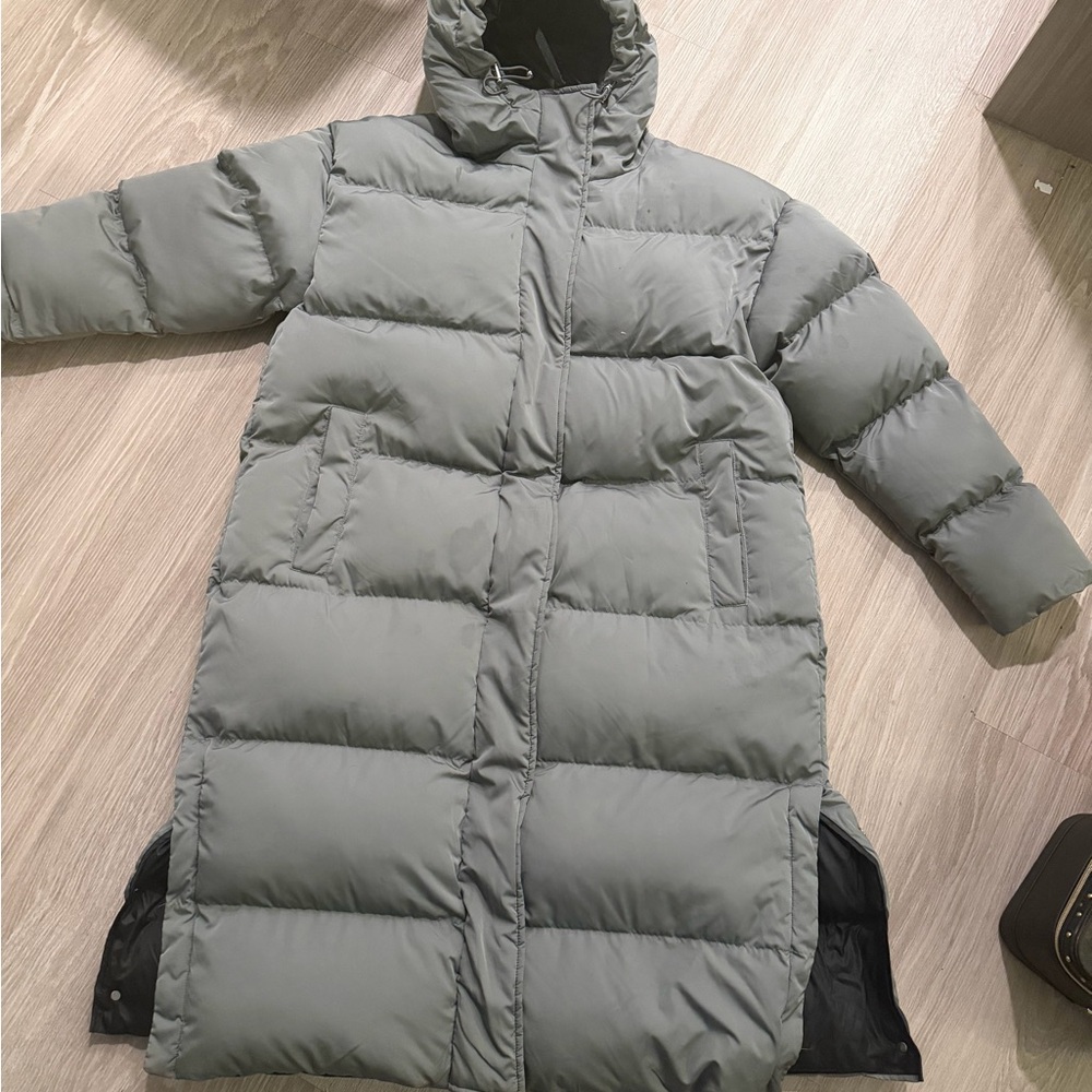 Superdry Women's Long Gray Puffer Jacket
